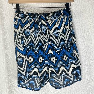 MONTEAU Front Tie Tribal Shorts